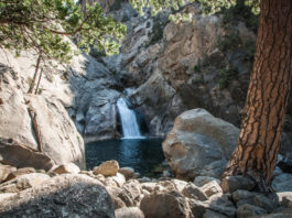 Kings canyon waterfall panorama